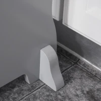 HOMCOM Lernturm Tritthocker für Küche Schemel Stehender für Küchentheke Küchenhelfer mit 2 Stufen mehr Sicherheit Grau für 3-8 Jahre Kiefer 45 x 40 x 80 cm(m-9)