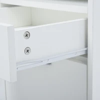 HOMCOM Rollcontainer, Aktenschrank, Bürocontainer mit Schublade, Büroschrank, Aufbewahrung Container, Spanplatte, Weiß, 40 x 35 x 60 cm(m-8)