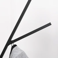 HOMCOM Garderobenständer im Skandidesign, Kleiderständer, 7 Kleiderhaken, Schwarz + Braun(m-9)