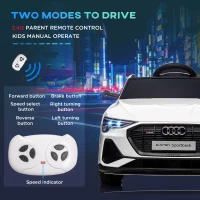 HOMCOM 12V Kids Electric Ride-On Car, with Remote Control, Lights, Music, Horn - White(m-7)