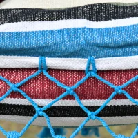 Outsunny Hamaca Doble Portátil de Algodón 285x150 cm con Bolsa de Transporte para Exteriores Patio Jardín Playa Camping Carga 120 kg Multicolor(m-9)