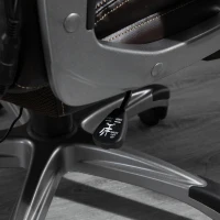 Vinsetto Massage-Bürostuhl 6-Punkt-Massage-Drehstuhl ergonomischer Stuhl Einstellbare aus Kunstleder mit gewölbter Kopfstütze und Armlehne Braun 70 x 76,5 x 114-124 cm(m-9)