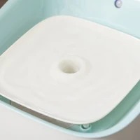 PawHut Trinkbrunnen für Haustier 3L Katzenbrunnen mit Infraroterkennung Katzentrinkbrunnen 3 Modi Smart Hunde Wasserbrunnen Leiser automatisch ABS Weiß+Blau 21 x 20 x 18 cm(m-8)