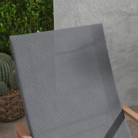 Outsunny Terrassenstuhl mit Hocker, wetterfest, Mesh-Bezug, Metallrahmen, Braun(m-8)