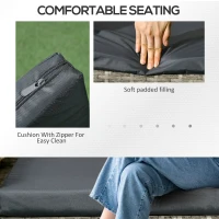 Outsunny Two-Seat Rattan Chair, with Middle Table - Light Grey(m-5)