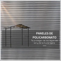 Outsunny Pérgola de Barbacoa 246x149x230 cm de Aluminio Gazebo Cenador con 2 Estantes para Jardín Patio Terraza Fiestas Protección Solar Negro(m-4)