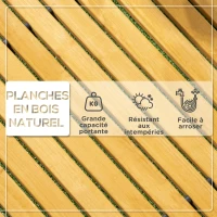 Outsunny Allée chemin de jardin en lattes de bois enroulable - bois massif de pin 185 x 60 cm(m-5)