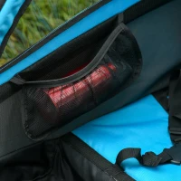 HOMCOM 3 in 1 Kinderanhänger Kinder Jogger Fahrradanhänger mit 360 Grad schwenkbarem Vorderrad Radanhänger für 2 Kinder mit Schwingungsdämpfungssystem Aufbewahrungstasche Wetterschutz Aluminium Blau(m-9)