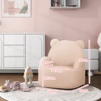 AIYAPLAY Kids Armchair, Bear Shaped Toddler Chair for Bedroom Playroom Living Room, Aged 18 Months to 3 Years - Pink(m-3)