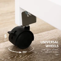 HOMCOM Compact Kitchen Trolley Utility Cart on Wheels with Wine Rack, Drawer, Open Shelf and Storage Cabinet for Dining Room, White(m-7)