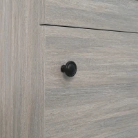 kleankin Bathroom Vanity Unit with Basin, Wall Mounted Bathroom Wash Stand with Sink, Tap Hole and Storage Cabinet, Grey(m-8)