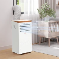 HOMCOM 9000 BTU Air Conditioning Unit, 3-in-1 Portable Air Conditioner, Dehumidifier, Cooling Fan with Remote, LED Display, 2 Speeds, 24H Timer, Window Venting Kit, 18m²(m-13)