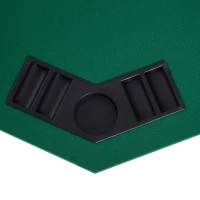 HOMCOM 1.2m/48 Inches Foldable Poker Table Top 8 Players Blackjack Tables Chip Trays(m-7)