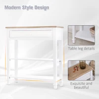 HOMCOM Console Table Hallway Side Desk 1 Drawer 2 Shelves Worktop Handle Retro Elegant Style Home Display Storage for Bedroom Livingroom(m-7)