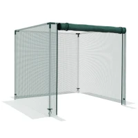 Outsunny Jaula de Cultivo con Soportes de Acero Puerta con Cremallera para Proteger las Plantas en Patio 120x120x110 cm Verde(m-1)