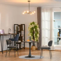 HOMCOM Kronleuchter Hängelampe Chandelier 6-flammig höhenverstellbar Pendelleuchte Deckenleuchte  Industrial mit E27 Lampenfassung für Wohnzimmer Schlafzimmer Metall Schwarz+Gold Ø48 x 120 cm(m-2)