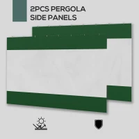 Outsunny Set of Two 3 x 2m Replacement Pergola Panels - Green(m-4)