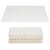 HOMCOM Kinder Puzzlematte Kinderspielteppich Spielteppich 36 Stück mit 24 Seitenstreifen und rutschfesten Vorderseite für Keller Garage Wohnzimmer Spielzimmer wasserabweisend EVA Weiß 31,5 x 31,5 cm(m-10)