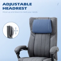 HOMCOM High Back Computer Desk Chair, Executive Office Chair with Adjustable Headrest, Footrest, Reclining Back, Dark Grey(m-6)