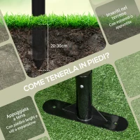 Outsunny Recinzione Divisorio da Giardino Modulabile Autoportante in Acciaio, 93x22x150 cm, Marrone(m-6)