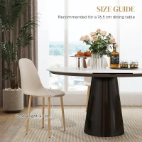 HOMCOM Modern Dining Chairs Set of 4, Kitchen Chairs with Backrest and Steel Legs for Dining Room, Living Room, Khaki(m-7)