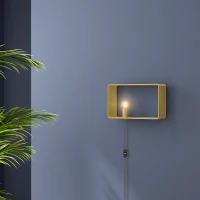 HOMCOM Wandleuchte im Vintage-Design, Wandlicht, E 27 Fassung, 40 W.  Kippschalter, Goldfarben(m-8)