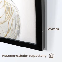 HOMCOM Kunstdruck mit einem meditierenden Buddha, UV-Druck, Prägetechnik, inkl. Montagematerial, 83 cm x 2,5 cm x 83 cm(m-7)