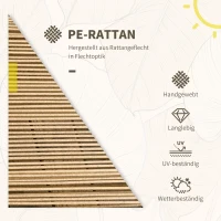 Outsunny 3-teiliges Bistro-Set, wetterbeständig, 1 Beistelltisch, 2 Stühle, 62 cm x 65 cm x 78 cm, Sand+Dunkelgrau(m-4)