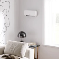 HOMCOM Calefactor Eléctrico Bajo Consumo, 1000W/2000W, Calefactor de Baño de Pared con Pantalla LED, IPX2, 3 Modos, Protección contra Sobrecalentamiento, Temporizador, Mando a Distancia, Blanco(m-2)