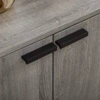 HOMCOM Aparador de Cocina Mueble Buffet Auxiliar con Armario y Botellero para Salón Comedor 106,6x40x82 cm Gris(m-9)