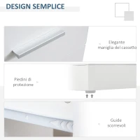 HOMCOM Scrivania Angolare Moderna in Legno con Cassetto, Armadietto e Mensole, Arredamento per Ufficio e Casa, Bianco(m-6)