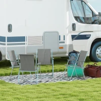 Outsunny Gartenstuhl Klappstuhl Campingstuhl, 53 cm x 54 cm x 76 cm, Glau + Silber(m-2)