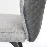 HOMCOM Bar Stools Set of 4, Linen-Touch Upholstered Bar Chairs, Kitchen Stools with Backs and Steel Legs for Dining Room, Light Grey(m-9)