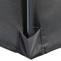 Outsunny 3(m) Half Parasol, Semi Round Umbrella with Metal Frame, Crank Handle for Balcony, Garden, Black(m-9)