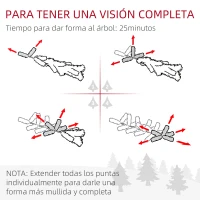 HOMCOM Árbol de Navidad 180 cm Árbol de Navidad Artificial con 528 Ramas y Patas de Metal para Interior Verde(m-7)