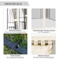 Outsunny Gartenpavillon mit Doppeldach Pavillon Gartenzelt Festzelt Partyzelt mit 4 x Seitenwand Metall+Polyester Cremeweiß 2,99 x 2,99 x 2,74 m(m-5)