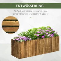 Outsunny Hochbeet Pflanzkasten Kräuterbeet Pflanzbeet Gemüse Blumenbeet Blumenkasten Tannenholz 120 x 40 x 40 cm(m-5)