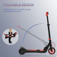HOMCOM Folding Electric Scooter with Brake, for Ages 6+ Years, 8km/h Maximum Speed, Red(m-7)