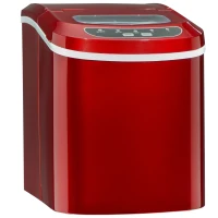 HOMCOM Eiswürfelmaschine, 2, 2 Liter, 12 kg in 24 h, Eiskugeln, selbstreinigend, inkl. Eiswanne + Eisschaufel, Rot(m-10)