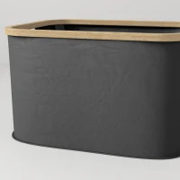 HOMCOM Cesto de la Ropa Sucia Plegable 36 L con Asas para Baño Dormitorio Lavadero 44,3x33,3x26,5 cm Negro(m-8)