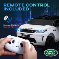 AIYAPLAY Licensed Land Rover Discovery Sport, 12V Kids Ride on Car w/ Remote Control, Lights, Music, Horn, for 3-6 Years, White(m-7)