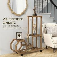 Outsunny Blumenregal, 6 Regalböden, mobil, Indoor & Outdoor, 86 x 30 x 102cm, Dunkelbraun(m-6)