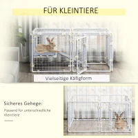 PawHut Kleintierauslauf, DIY, 8 Paneele, wetterbeständig, größenverstellbar, 68 cm x 68 cm x 2,5 cm, Weiß(m-5)