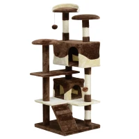 PawHut Arbre à Chats Multi-Equipements Marron 50 x 50 x 132 cm(m-9)