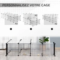 PawHut Lot de 2 enclos pour petits animaux design DIY cage modulable pour cochon d'Inde lapin chinchillas(m-4)