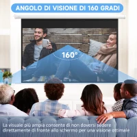 HOMCOM Telo per Proiettore 84" 16:9 Motorizzato con Telecomando, 215x8x140cm, Bianco(m-5)