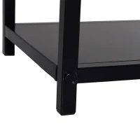 Outsunny Portalegna da Interno ed Esterno Salvaspazio in Metallo con Paletta, Scopino, Attizzatoio e Pinza, 34x34x111cm, Nero(m-8)