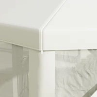 Outsunny 4M Hexagon Gazebo, Netting Party Tent, Patio Canopy Outdoor Event Shelter for Activities, Shade Resistant, Cream White(m-8)