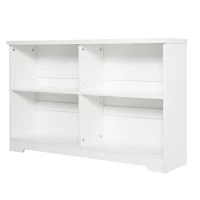 HOMCOM Estantería de Madera Librería Biblioteca de 4 Compartimentos con Baldas Ajustables para Libros Archivos 118,2x29,5x76,5 cm Blanco(m-1)