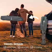 Outsunny Folding Camp Chair Portable Chair w/ Cup Holder Holds up to 136kg Perfect for Camping, Festivals, Garden, Caravan Trips, Fishing, Beach and BBQs(m-5)